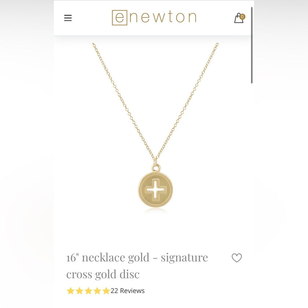 Gold Cross Disc Necklace
